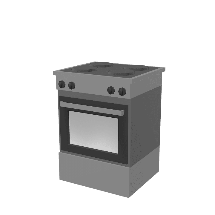 Large-kitchen-oven, Oven, Stove 3D model. Free for use. - Image 1