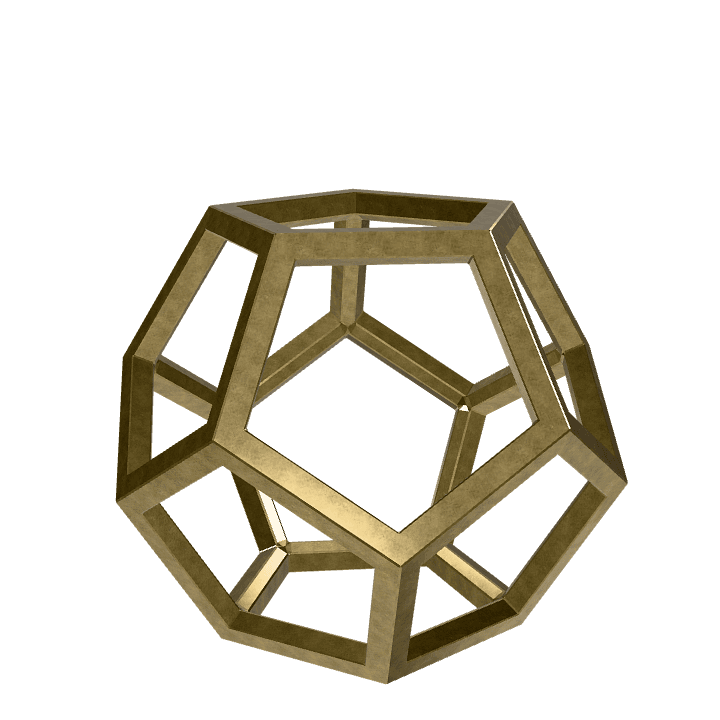 Dodecahedron, Geometric, Solid 3D model. Free for use. - Image 1