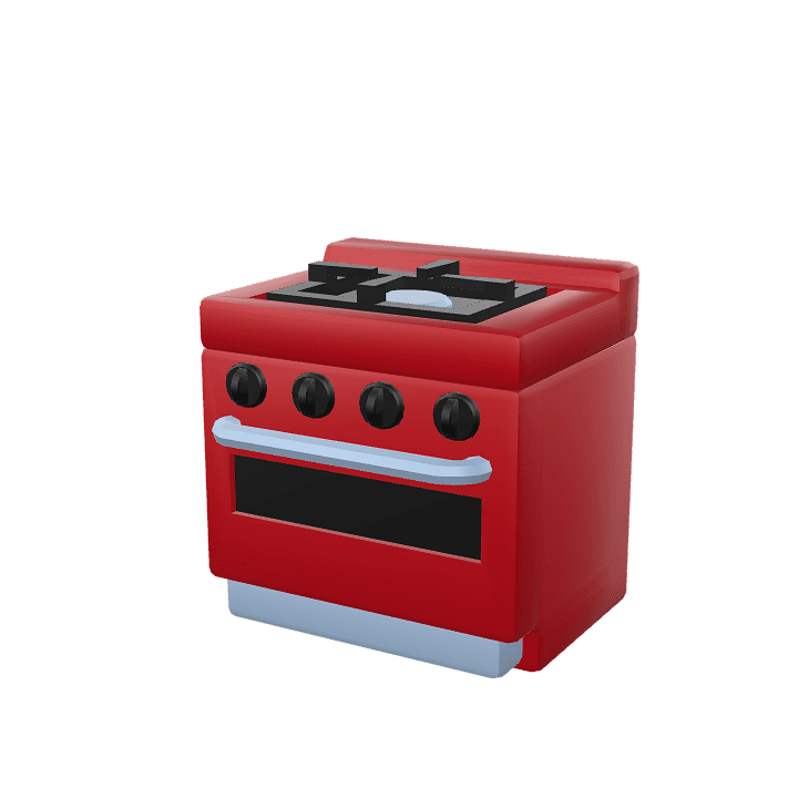 Oven, Stove, Kitchen 3D model. Free for use. - Image 1