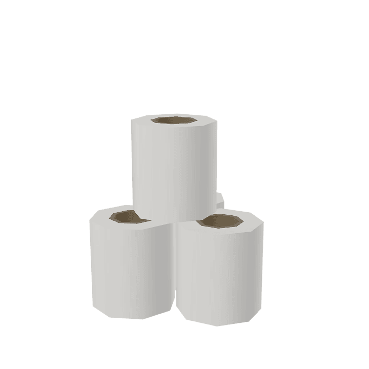 Toilet-paper, Toilet-roll, Paper 3D model. Free for use. - Image 1