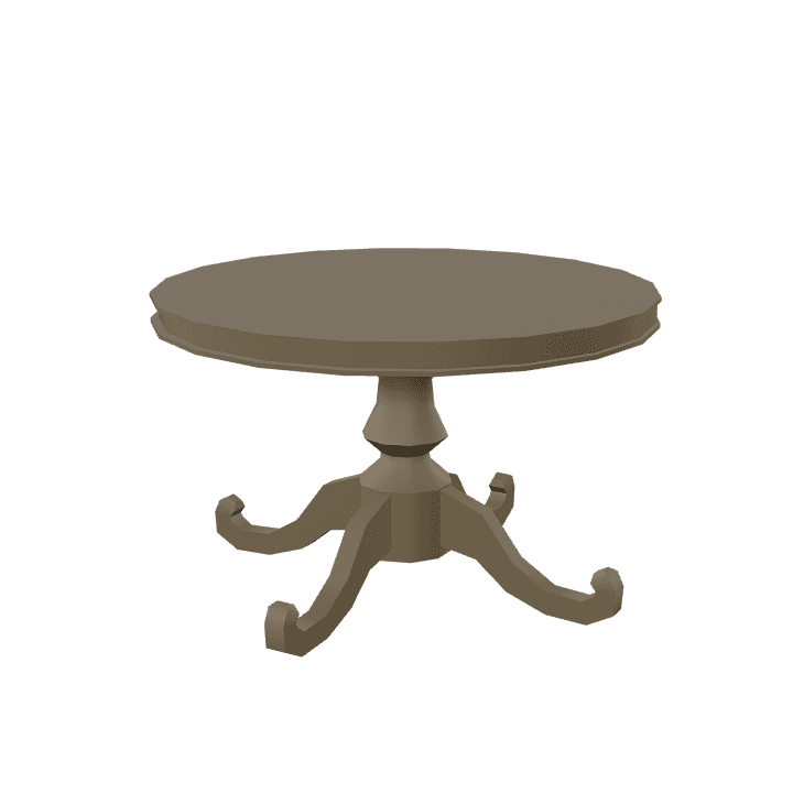 Round-table, Table, Wood 3D model. Free for use. - Image 1