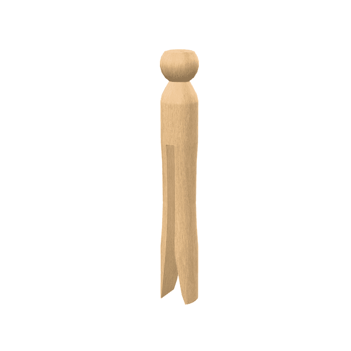 Clothespin, Wood, Laundry 3D model. Free for use.