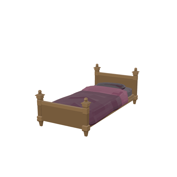 Twin-bed, Bed, Furniture 3D model. Free for use. - Image 1