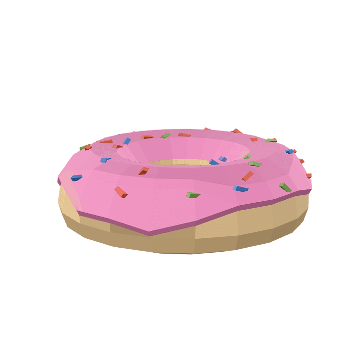 Donut, Doughnut, Food 3D model. Free for use. - Image 1