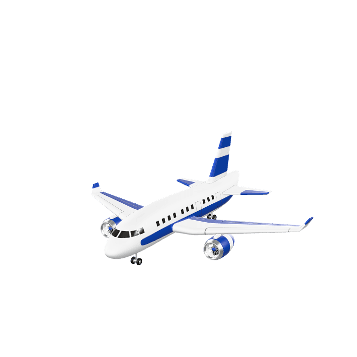 Airplane, Passenger plane, Commercial aircraft 3D model. Free for use. - Image 1