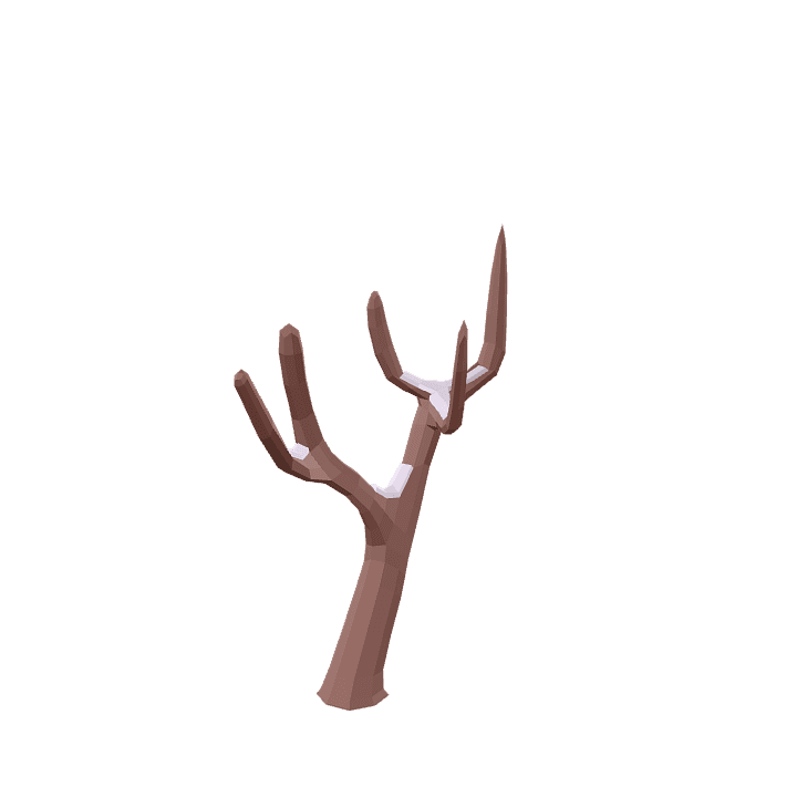Willow-tree, Dead, Snow 3D model. Free for use. - Image 1