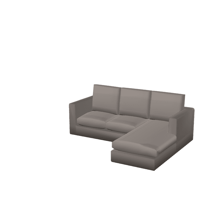 L-couch, Couch, Sofa 3D model. Free for use. - Image 1