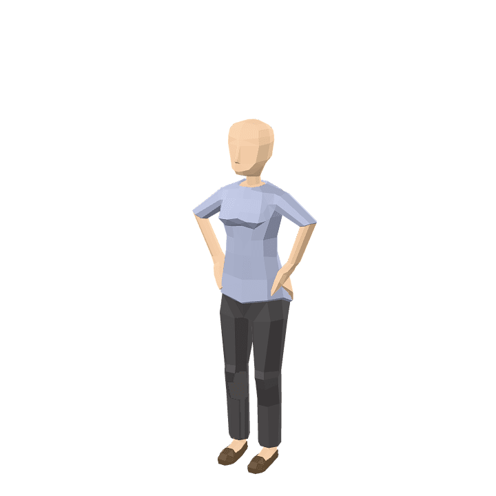 Female-character, Woman, Standing 3D model. Free for use. - Image 1