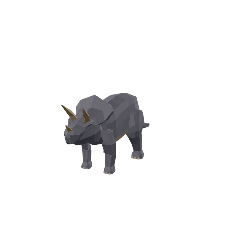 Triceratops, Dinosaur, Green 3D model. Free for use. - Image 1