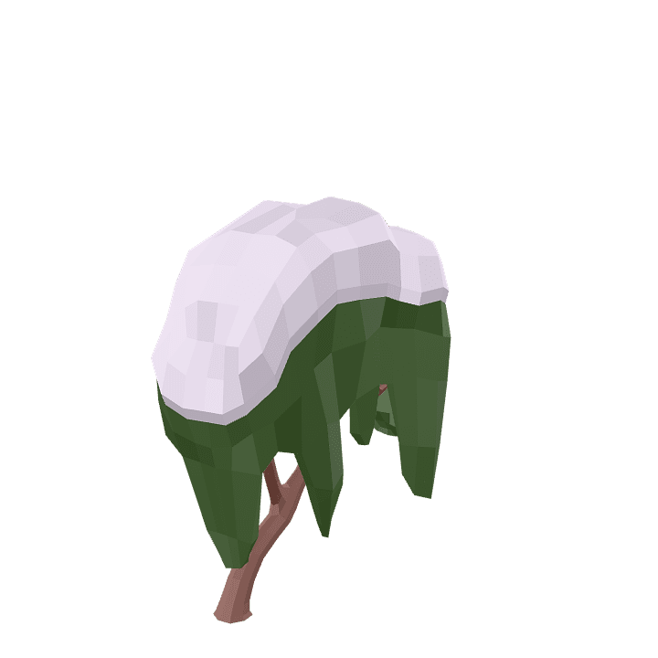 Willow-tree, Snow, Tree 3D model. Free for use. - Image 1