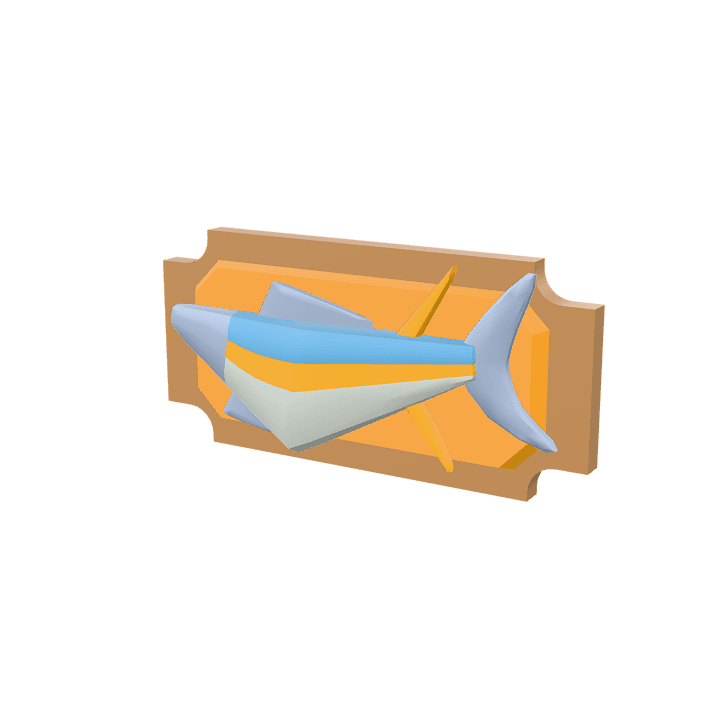 Fish-decoration, Fish, Orange 3D model. Free for use. - Image 1