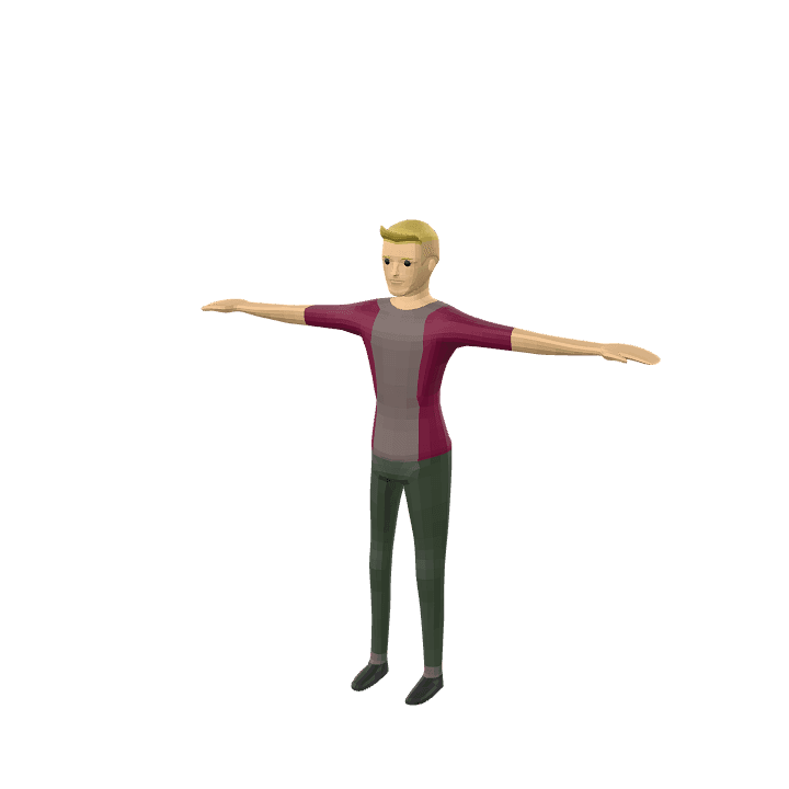 Male-character, Man, Stylized 3D model. Free for use. - Image 1