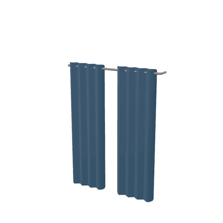 Double-curtains, Curtains, Fabric 3D model. Free for use. - Image 1
