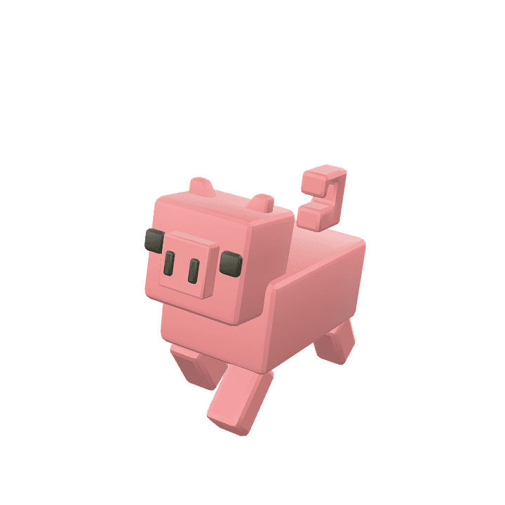 Pig, Animal, Pink 3D model. Free for use.