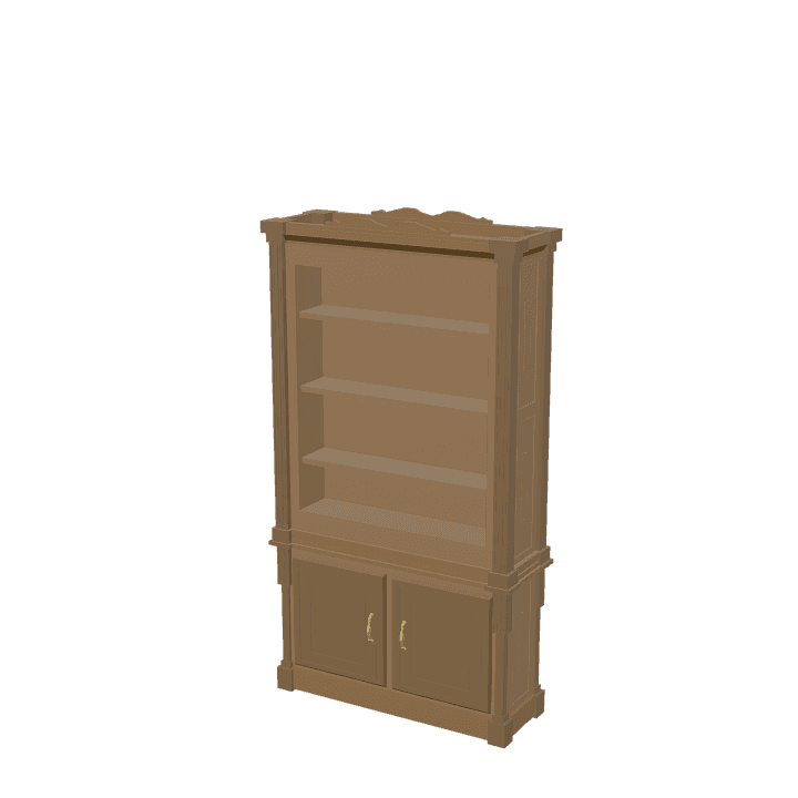 Bookcase, Furniture, Brown 3D model. Free for use. - Image 1
