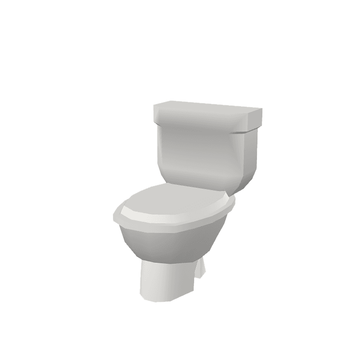 Toilet, Bathroom, White 3D model. Free for use. - Image 1