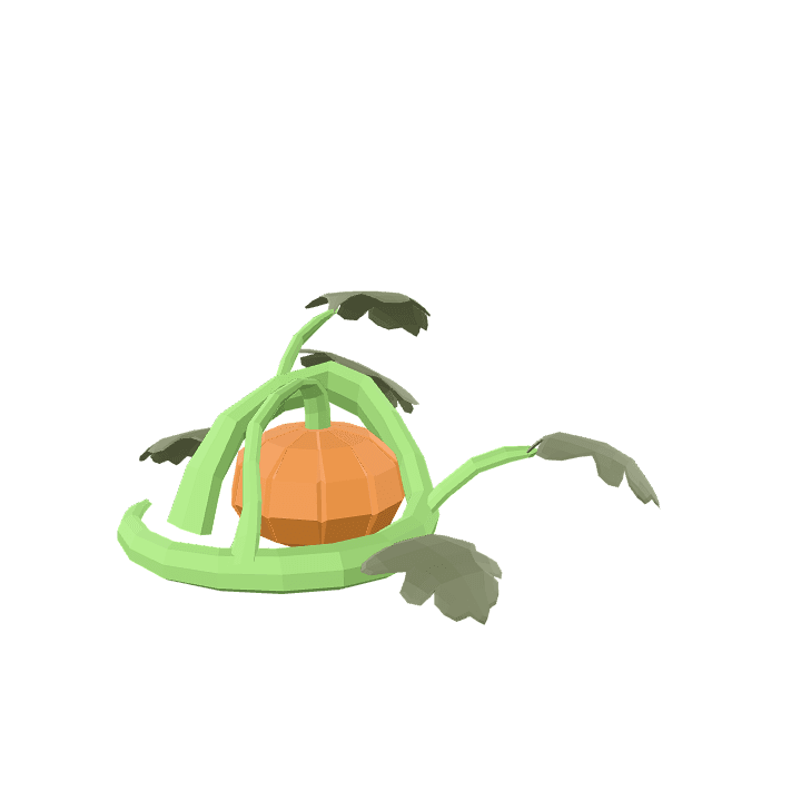 Pumpkin, Orange, Vegetable 3D model. Free for use. - Image 1