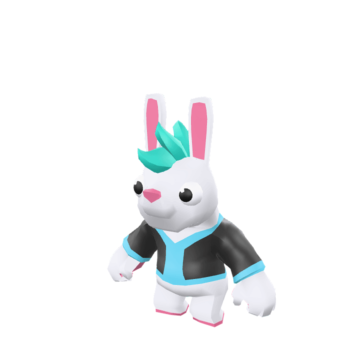Cyan-rabbit, Rabbit, Animal 3D model. Free for use. - Image 1