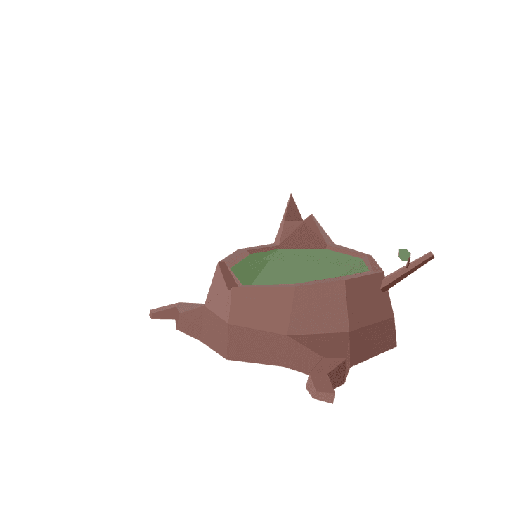 Tree-stump, Moss, Wood 3D model. Free for use. - Image 1