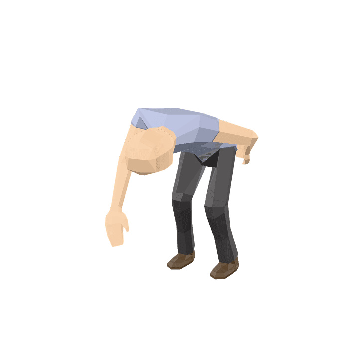 Male-character, Man, Picking-up 3D model. Free for use. - Image 1