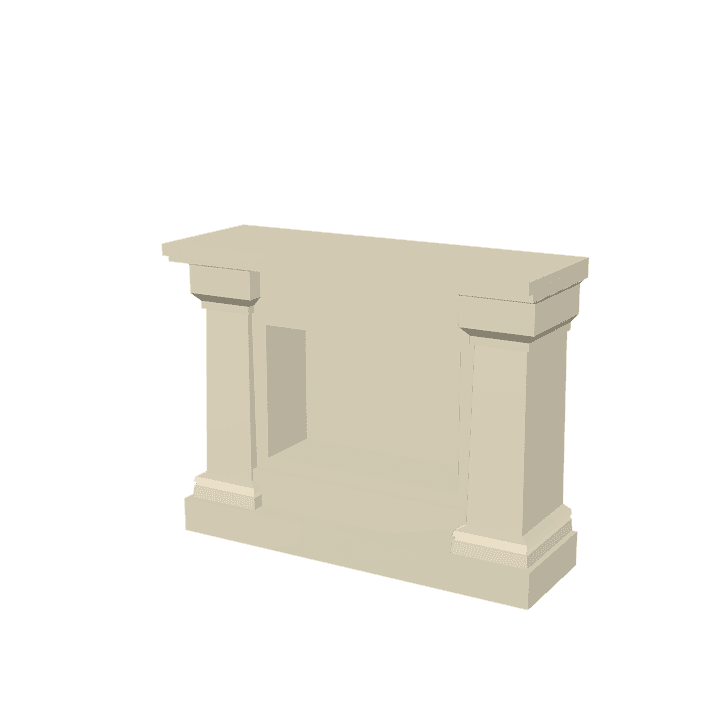 Fireplace, Brick, Red 3D model. Free for use. - Image 1