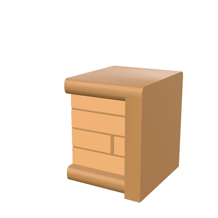 Counter-end, Counter, Kitchen 3D model. Free for use. - Image 1