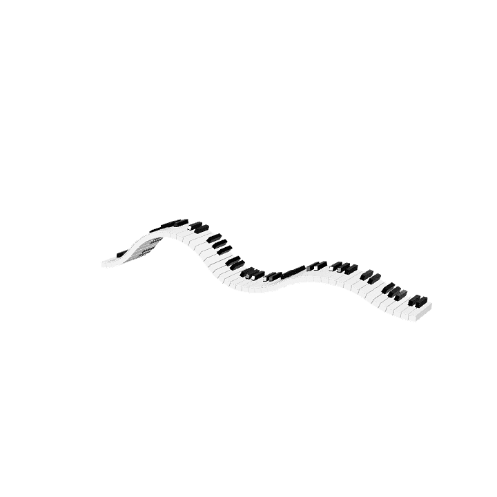 Keyboard, Piano, Wavy 3D model. Free for use. - Image 1