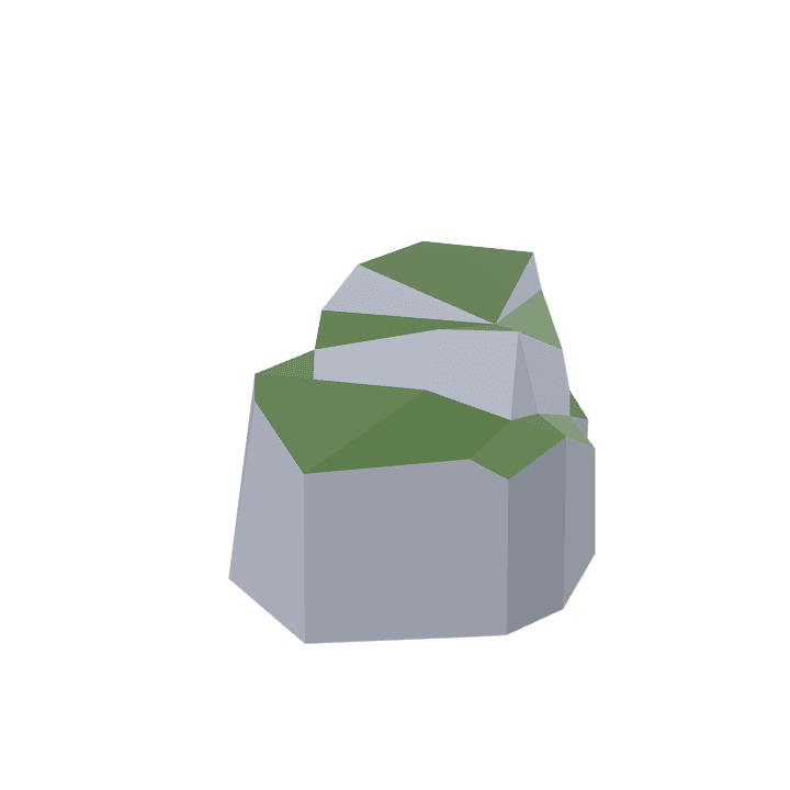 Mossy-rock, Rock, Stone 3D model. Free for use. - Image 1
