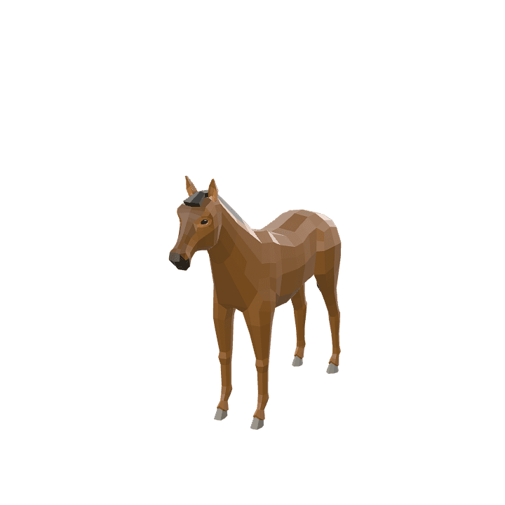 Horse, Animal, Brown 3D model. Free for use. - Image 1