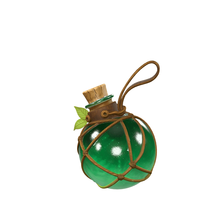 Green liquid, Round flask, Netting 3D model. Free for use. - Image 1