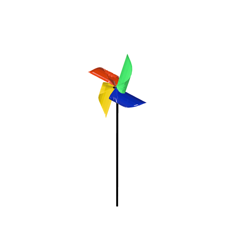 Pinwheel, Toy, Colorful 3D model. Free for use. - Image 1