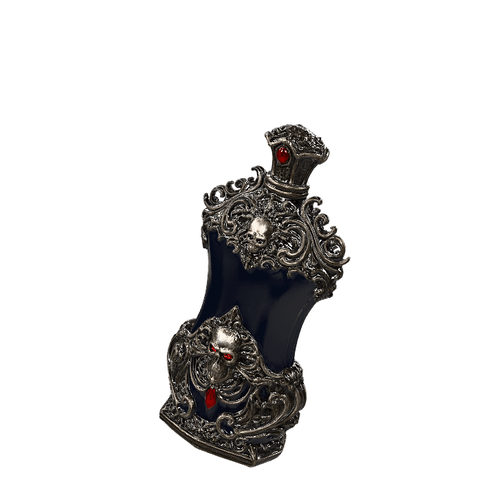Skull bottle, Gothic bottle, Dark fantasy potion 3D model. Free for use. - Image 1