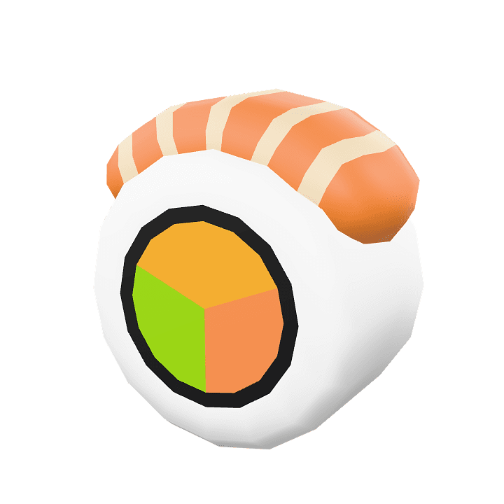 Salmon-roll, Sushi, Food 3D model. Free for use.