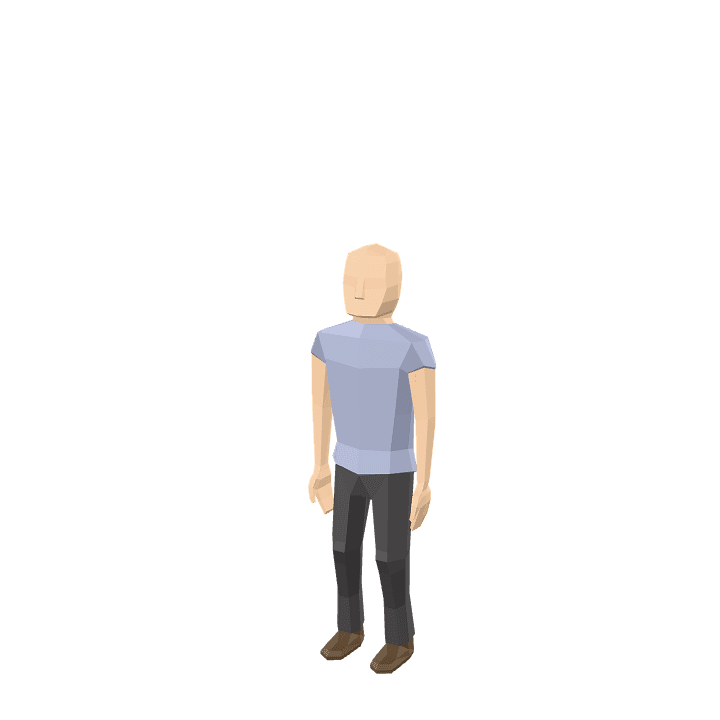 Male-character, Man, Standing 3D model. Free for use. - Image 1