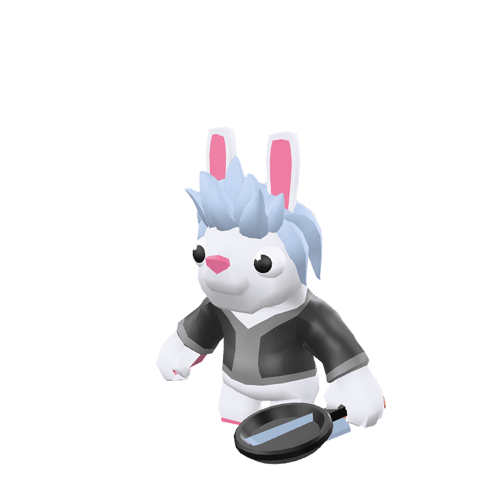 Grey-rabbit, Rabbit, Animal 3D model. Free for use.