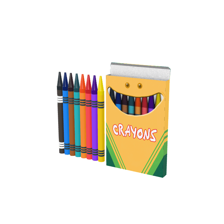 Crayons, Colorful, Art 3D model. Free for use. - Image 1