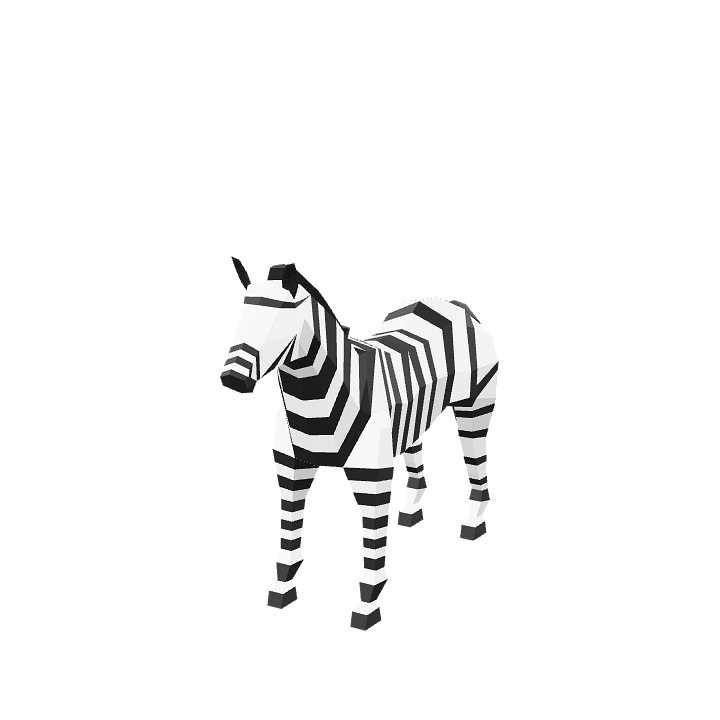 Zebra, Animal, Black 3D model. Free for use. - Image 1