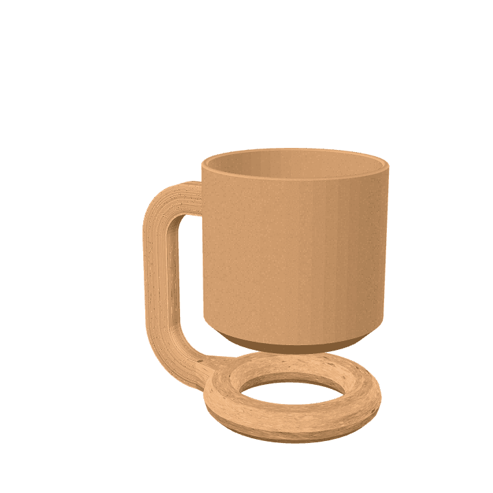 Wooden cup, Mug, Drink 3D model. Free for use. - Image 1