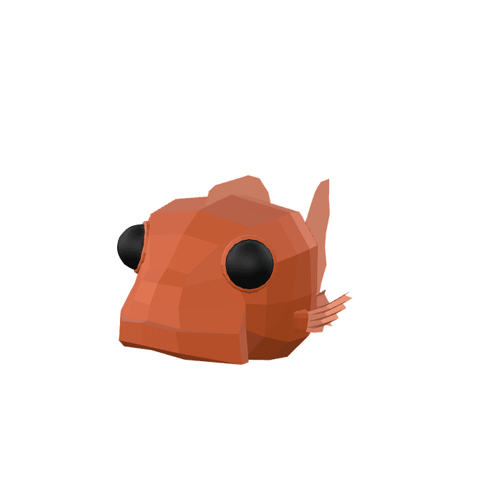 Coral-grouper, Fish, Orange 3D model. Free for use. - Image 1