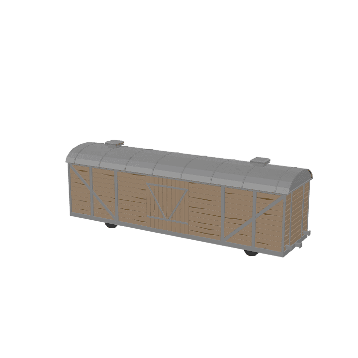 Locomotive, Wagon, Train 3D model. Free for use. - Image 1