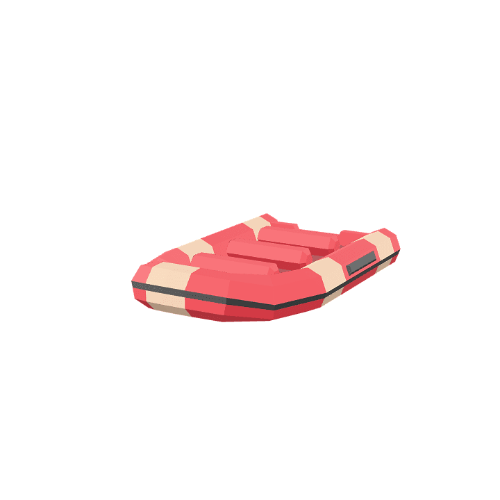 Lifeboat, Boat, Red 3D model. Free for use. - Image 1