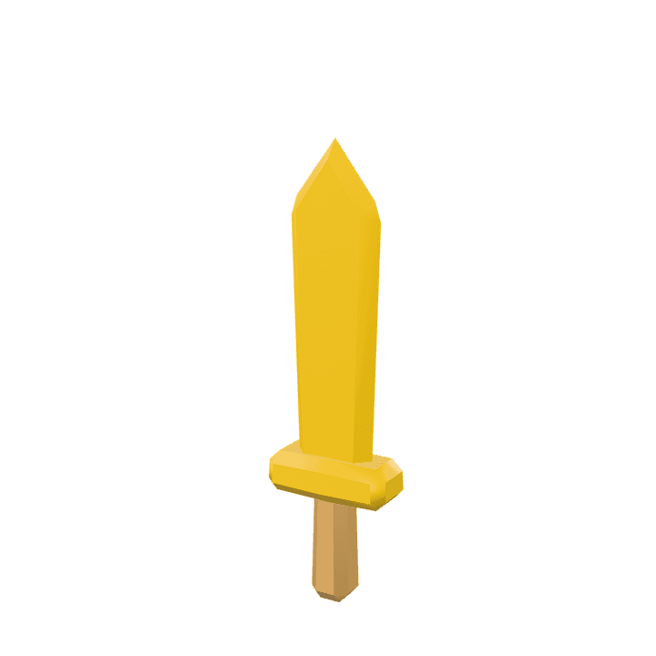 Sword, Gold, Weapon 3D model. Free for use. - Image 1