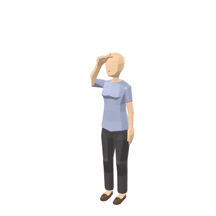 Female-character, Woman, Standing 3D model. Free for use. - Image 1