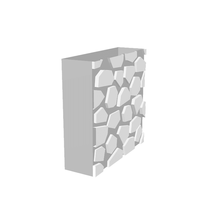 Modular-stone-wall, Stone-wall, Grey 3D model. Free for use. - Image 1