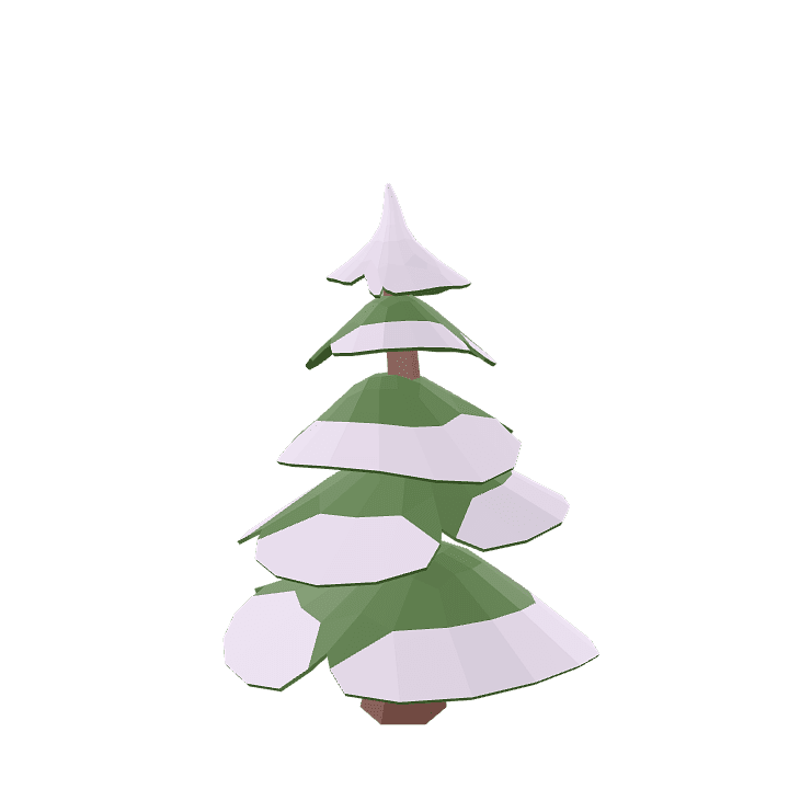 Pine-tree, Snow, Tree 3D model. Free for use. - Image 1