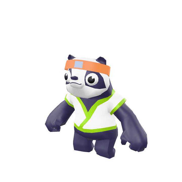 Panda, Animal, Black 3D model. Free for use.