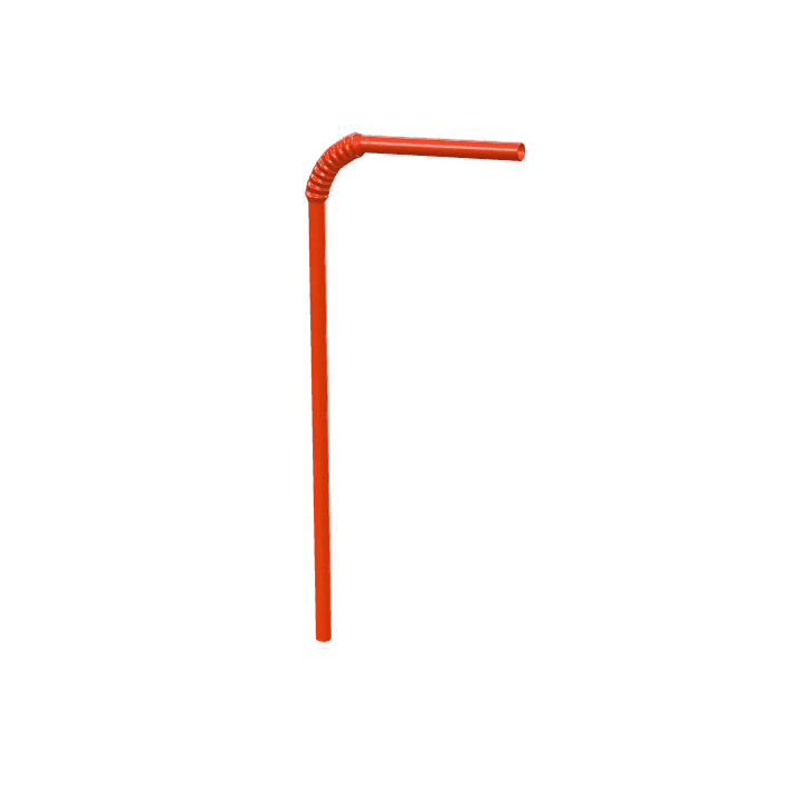 Drinking-straw, Straw, Plastic 3D model. Free for use. - Image 1