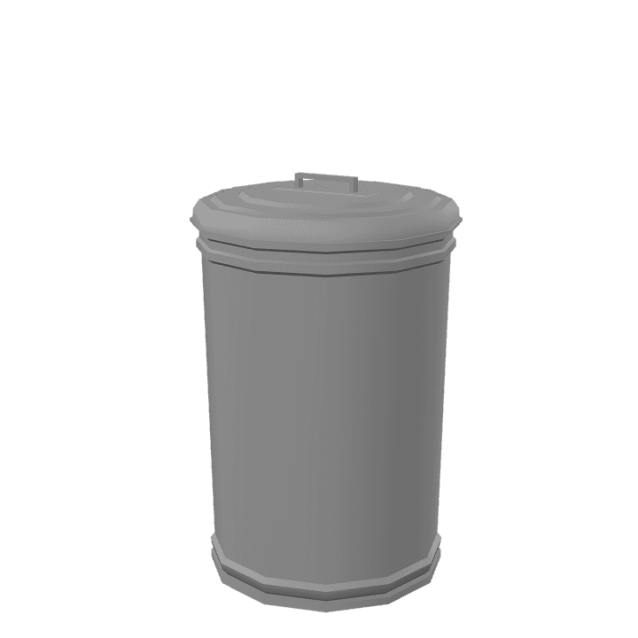 Large-trashcan, Dustbin, Black 3D model. Free for use. - Image 1