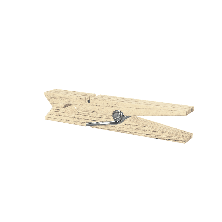 Clothespin, Wood, Laundry 3D model. Free for use.
