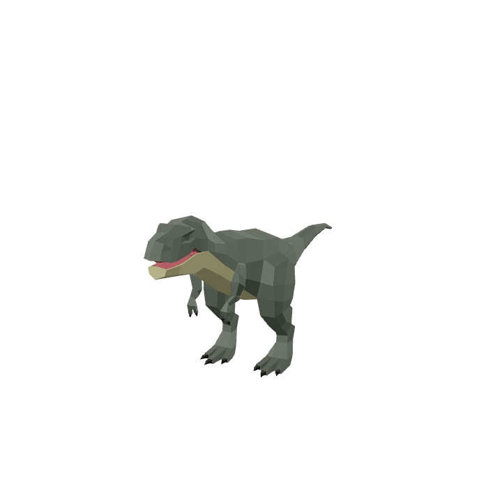 T-rex, Dinosaur, Green 3D model. Free for use. - Image 1